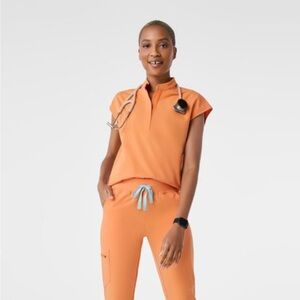 FIGS Shaka Orange Rafaela Scrub Top